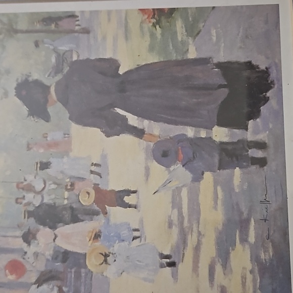 15.5"h Vintage nostalgic matted Wood Framed Art of the days of old - Picture 7 of 16